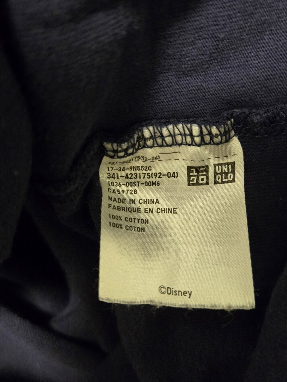 Disney X Uniqlo Mickey Mouse I'm All Ears Navy Pocket Tee Size XS - Picture 5 of 5